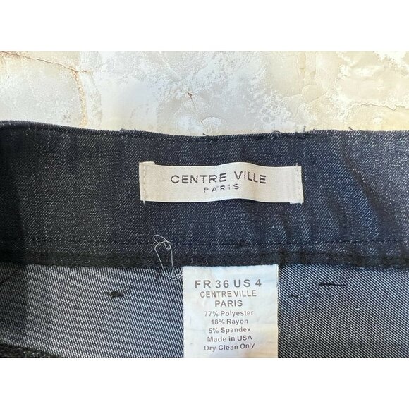 Centre Ville paris worn once ankle zip pants back pockets and front faux size 4 - Picture 3 of 8
